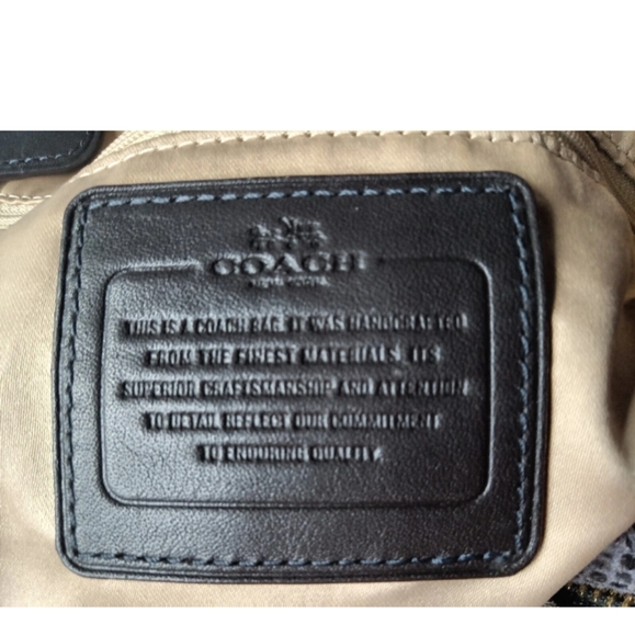 Coach Leather Madison Maggie Hobo #F33443 Handbag Snakeskin Print Beige & Brown - Picture 8 of 15